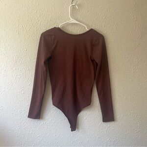 Abercrombie & Fitch Brown Backless Bodysuit with Long Sleeves